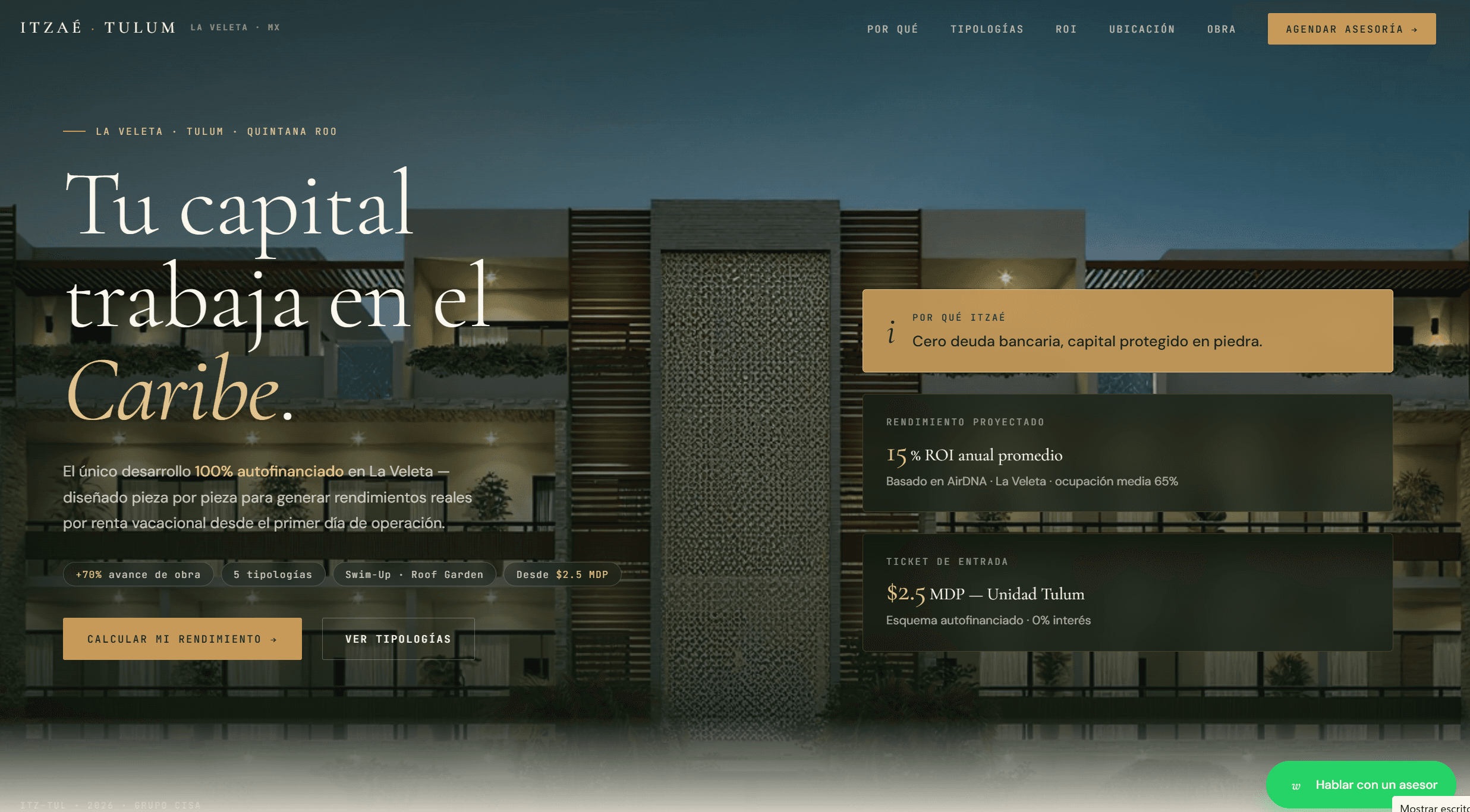 Itzaé Tulum — sitio web